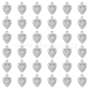 120Pcs 304 Stainless Steel Charms, Heart Charm, Stainless Steel Color, 12.5x9x4mm, Hole: 1mm(STAS-HY0001-28)