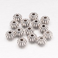 Tibetan Style Spacer Beads, Lead Free & Cadmium Free, Lantern, Antique Silver Color, Size: about 8mm in diameter, 5mm thick, hole: 2mm(X-TIBEB-R010-AS-LF)