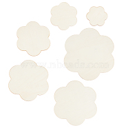 Wooden Blank Plates Set, Flower, Moccasin, 4.6~27.7x4.95~30x0.25cm, 6pcs/set(DIY-WH0016-66)