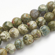 Natural Rhyolite Jasper Beads Strands, Round, 6mm, Hole: 1mm, about 70pcs/strand, 15.7 inch(G-S279-04-6mm)