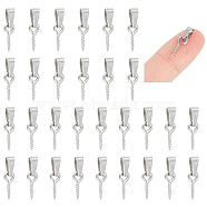 50Pcs 304 Stainless Steel Screw Eye Peg Bails, Stainless Steel Color, 17.5mm, Hole: 6x3mm, Pin: 1.3mm(STAS-UN0052-87B)