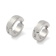 Non-Tarnish 304 Stainless Steel Clip-on Earrings, Round, Stainless Steel Color, 12.5x4mm(EJEW-M001-09P)