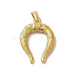 PVD Vacuum Plating 304 Stainless Steel Pendants, Horn Charm, Golden, 42x29x6.5mm, Hole: 8.5x4.5mm(STAS-B069-50G)