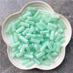 Acrylic Beads, Tube, Imitation Gemstone, Column, Light Green, 20x8mm, Hole: 2mm(MACR-SZC0001-01O)