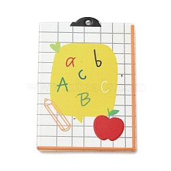 Teachers' Day Double-sided Printed Acrylic Pendants, Exercise Book, 51.5x36x2mm, Hole: 1.8mm(OACR-R265-03A)