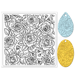 Silicone Clay Texture Mat, Clay Modeling Pattern Pad, June Rose, 140x140x3mm(AJEW-WH0447-009)