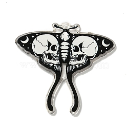 Halloween Acrylic Pendants, Butterfly, 42.5x45.5x2.5mm, Hole: 2mm(MACR-U005-07B)