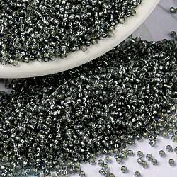 MIYUKI Round Rocailles Beads, Japanese Seed Beads, 15/0, (RR21) Silverlined Gray, 15/0, 1.5mm, Hole: 0.7mm, about 27777pcs/50g(SEED-X0056-RR0021)