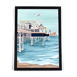 DIY 5D Brighton City Canvas Diamond Painting Kits, with Resin Rhinestones, Sticky Pen, Tray Plate, Glue Clay, Frame and Drawing Pin, for Home Wall Decor Full Drill Diamond Art Gift, Brighton Pier, 399x297x3mm(DIY-C018-08)