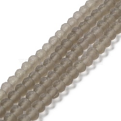 Transparent Glass Beads Strands, Faceted, Frosted, Rondelle, Light Grey, 6x4.5mm, Hole: 1.4mm, about 86pcs/strand, 16.14 inch(41cm)(X1-EGLA-A034-T6mm-MD16)