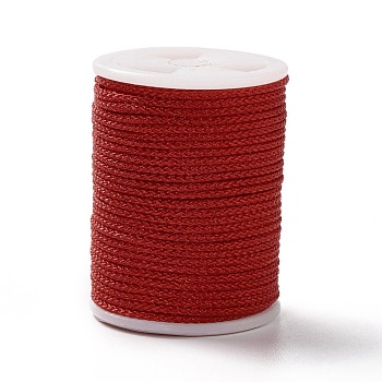 Braided Nylon Threads, Mambo Thread, with Spool, for Jewelry Making, Round, Red, 1mm, about 6 yards/roll