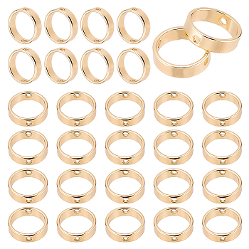 Elite Brass Bead Frames, Circle Frames, Ring, Nickel Free, Real 18K Gold Plated, 10x2.5mm, Hole: 1.2mm, 30pcs/box