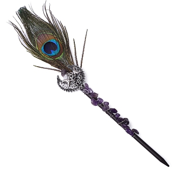 Feather Amethyst Magic Wand, Party Decorations, 300mm