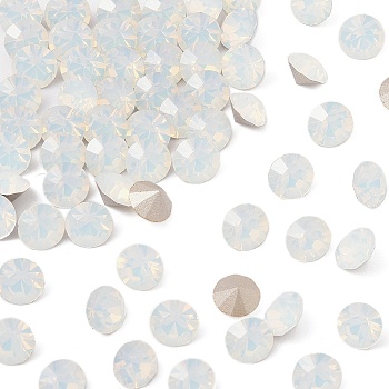 Preciosa&reg MAXIMA Crystal Round Stones, Czech Crystal, Dura Foiling, Round(431 11 615 Chaton), 01000 White Opal, SS12/PP24(3~3.2mm)