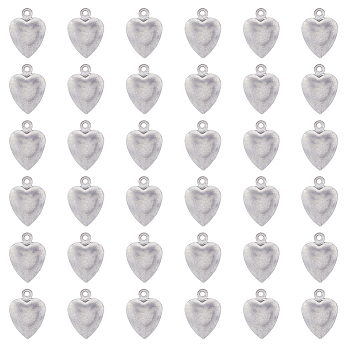 120Pcs 304 Stainless Steel Charms, Heart Charm, Stainless Steel Color, 12.5x9x4mm, Hole: 1mm