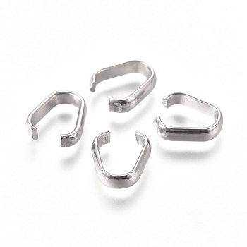 201 Stainless Steel Open Quick Link Connectors, Linking Rings, Stainless Steel Color, 9.5x8.4x2.4mm