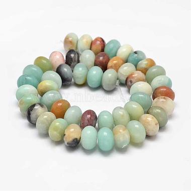 Rondelle Natural Flower Amazonite Beads Strands(G-K094-8x5mm-A)-2