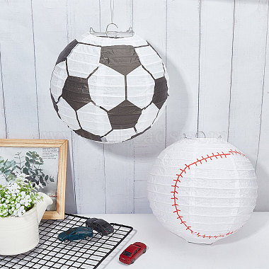 ensemble de lanternes en papier en forme de football(DIY-WH0259-39)-4