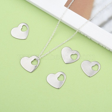 Valentine Gifts Ideas for Him 304 Stainless Steel Stamping Blank Tag Heart Charms Pendants(X-STAS-M004-04)-5