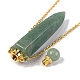 Natural Green Aventurine Bullet Shaped Perfume Bottle Pendant Necklaces(G-B089-02G-03)-4