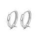 Rhodium Plated 925 Sterling Silver Huggie Hoop Earrings(PN7654-6)-1