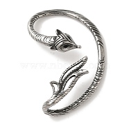 316 Surgical Stainless Steel Cuff Earrings, Fox, Left, Antique Silver, 52x36mm(EJEW-E300-03AS-01)