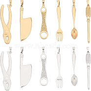 Unicraftale 304 Stainless Steel Big Pendants, Mixed Shapes, Golden & Stainless Steel Color, 12pcs/box(STAS-UN0022-27)