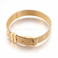 304 Stainless Steel Watch Bands, Watch Belt Fit Slide Charms, Golden Plated, 8-1/2 inch(21.5cm), 10mm(WACH-P015-02G)