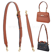 WADORN 2Pcs 2 Style Cowhide Leather Bag Handles, with Alloy Swivel Eye Bolt Snap Hooks, for Bag Replacement Accessories, Coconut Brown, 39~107.5x2.6~4.8cm(FIND-WR0010-19A)
