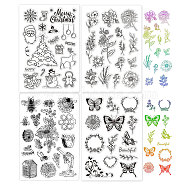 Globleland 4 Sets 4 Style TPR Stamps, with Acrylic Board, for Imprinting Metal, Plastic, Wood, Leather, Mixed Patterns, 16x11cm, 1 set/style(AJEW-GL0001-18B)
