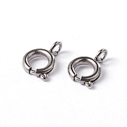 304 Stainless Steel Spring Ring Necklace End Clasps, Great for Jewelry Making , Stainless Steel Color, 7.5x5x1.2mm, Hole: 1.5mm(STAS-G170-01P)