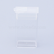 Plastic Bead Containers, Flip Top Bead Storage, For Seed Beads Storage Box, Rectangle, Clear, 5x2.7x1.2cm, Hole: 0.9x1cm, Capacity: 10ml(0.34 fl. oz)(X-CON-R010-03)