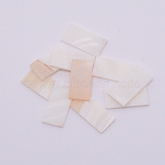 Shell Pearl Beads, Frosted, No Hole/Undrilled, Rectangle, Bisque, 20x10x1.5mm(SSHEL-WH0002-03)