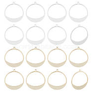 16Pcs 2 Colors Brass Pendants, Cadmium Free & Lead Free, Ring Charm, Mixed Color, 30.5x28x0.5mm, Hole: 1.6mm, 8pcs/color(KK-BC0011-21)