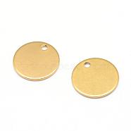 Vacuum Plating 304 Stainless Steel Stamping Blank Tag Pendants, Flat Round, Golden, 12x0.5mm, Hole: 1.5mm(STAS-T008-116)