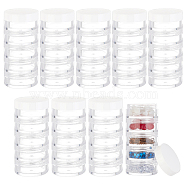 Plastic Bead Screw Together Stacking Jars, 5 Vials Bead Storage Containers, Column, White, 3.7x8.3cm, Inner Diameter: 3.1cm(CON-WH0092-53B)