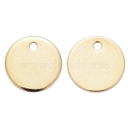 202 Stainless Steel Charms, Flat Round, Stamping Blank Tag, Golden, 10x1mm, Hole: 1mm(STAS-G173-09G)