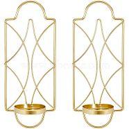 Wall Hanging Iron Candle Holders, Retro Wall Decorative Candlesticks, Matte Gold Color, 8.7x5.7x21.5cm(HJEW-WH0042-33MG)