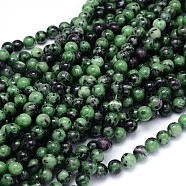 Round Natural Ruby in Zoisite Bead Strands, 10mm, Hole: 1mm, about 39pcs/strand, 15.3 inch(G-F222-11-10mm)