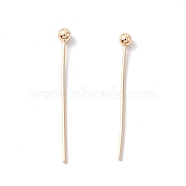 Brass Ball Head Pins, Cadmium Free & Lead Free, Real 14K Gold Plated, 20mm, Head: 2mm, Pin: 0.5mm, 24 Gauge(KK-WH0058-02A-G02)