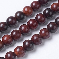 Natural Burmese Rosewood Beads Strands, Round, Coconut Brown, 8mm, Hole: 1mm, about 49pcs/strand, 15.5 inch(39.5cm)(X-WOOD-J001-03-8mm)
