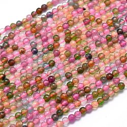 Natural Tourmaline Beads Strands, Round, 2mm, Hole: 0.5mm, about 197pcs/strand, 15.55 inch(39.5cm)(G-I289-05)