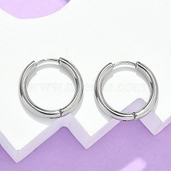 Tarnish Resistant 304 Stainless Steel Huggie Hoop Earrings, Hypoallergenic Earrings, with 316 Surgical Stainless Steel Pin, Stainless Steel Color, 10 Gauge, 19x2.5mm, Pin: 1mm, Inner Diameter: 14mm(EJEW-F111B-19mm-P)