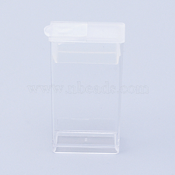 Plastic Bead Containers, Flip Top Bead Storage, For Seed Beads Storage Box, Rectangle, Clear, 5x2.7x1.2cm, Hole: 0.9x1cm, Capacity: 10ml(0.34 fl. oz)(X-CON-R010-03)