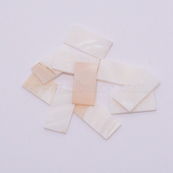 Shell Pearl Beads, Frosted, No Hole/Undrilled, Rectangle, Bisque, 20x10x1.5mm(SSHEL-WH0002-03)