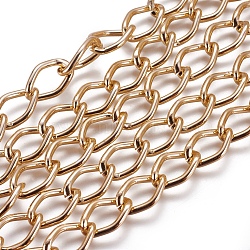 Twist Rhombus Aluminum Chains, Unwelded, Oxidated in Golden, Link:9x14mm(CHR001Y-29)