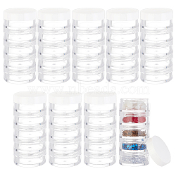 Plastic Bead Screw Together Stacking Jars, 5 Vials Bead Storage Containers, Column, White, 3.7x8.3cm, Inner Diameter: 3.1cm(CON-WH0092-53B)