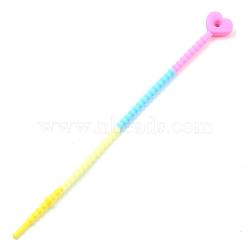 Heart Silicone Cable Ties, Tie Wraps, Reusable Zip Ties, Pearl Pink, 210x19x7mm(SIL-T057-01N)