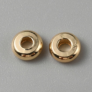 Brass Spacer Beads, Disc, Light Gold, 4x1.5mm, Hole: 1.5mm