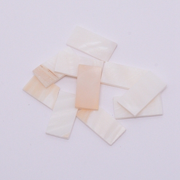 Shell Pearl Beads, Frosted, No Hole/Undrilled, Rectangle, Bisque, 20x10x1.5mm